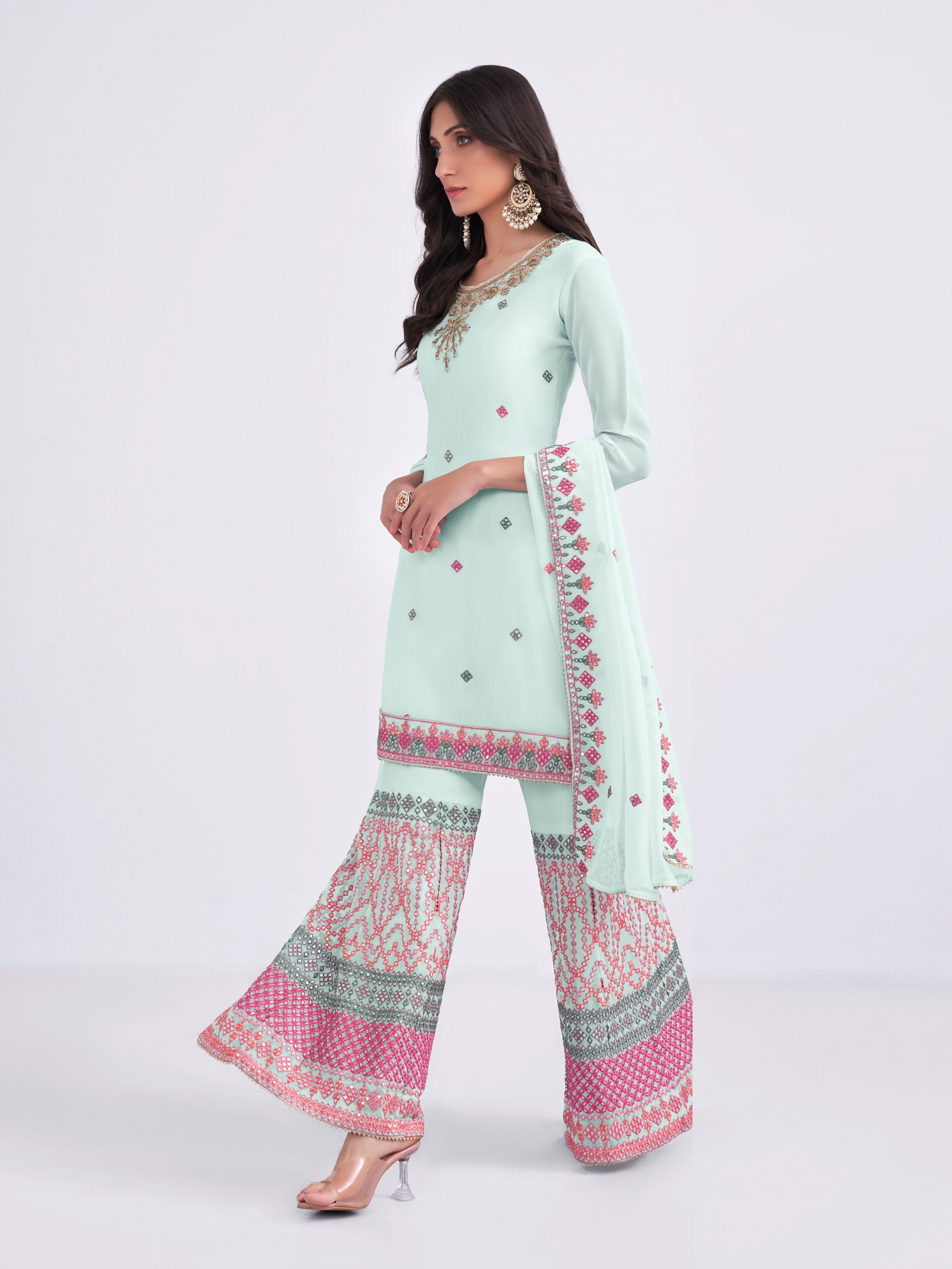 Heavy embroidered sharara online