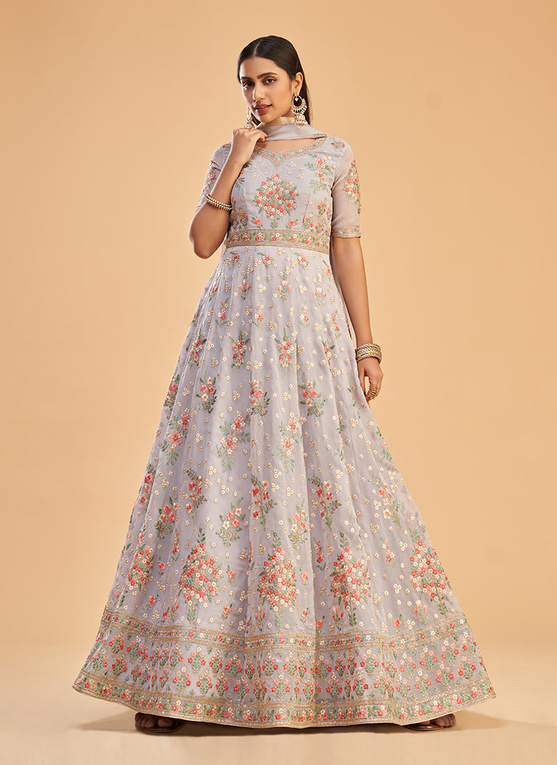 Georgette Anarkali With Heavy embroidery