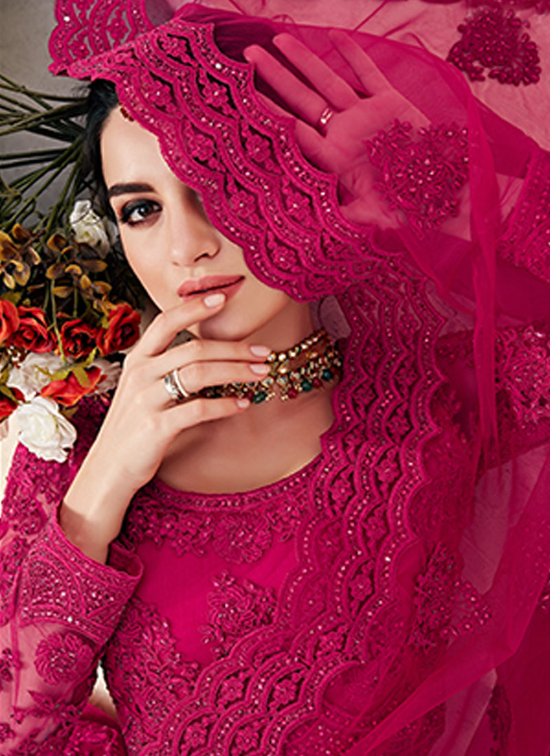 Alizeh Bridal Heritage Heavy Embroidered Rani Lehenga On Net Fabric
